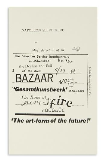 LEVY, D.A. 7 Concrete Poems / Concrete Poems / Electric Greek Poems (for Bob Gabriner).